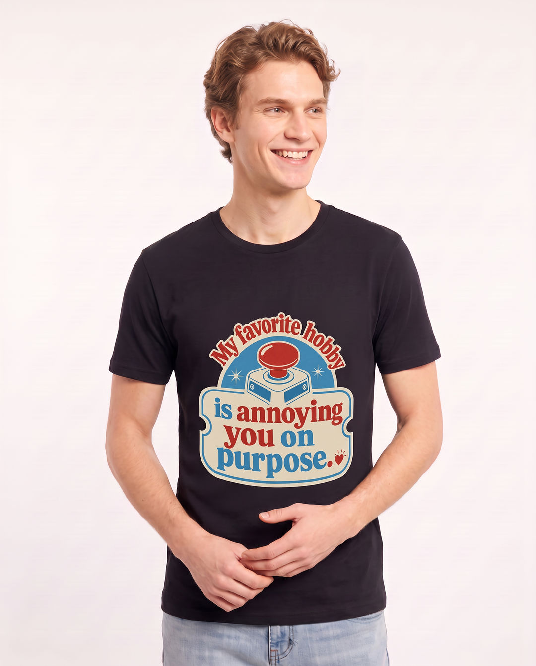 Couples Men's Black T-Shirt - My favorite hobby is annoying you on product image 3
