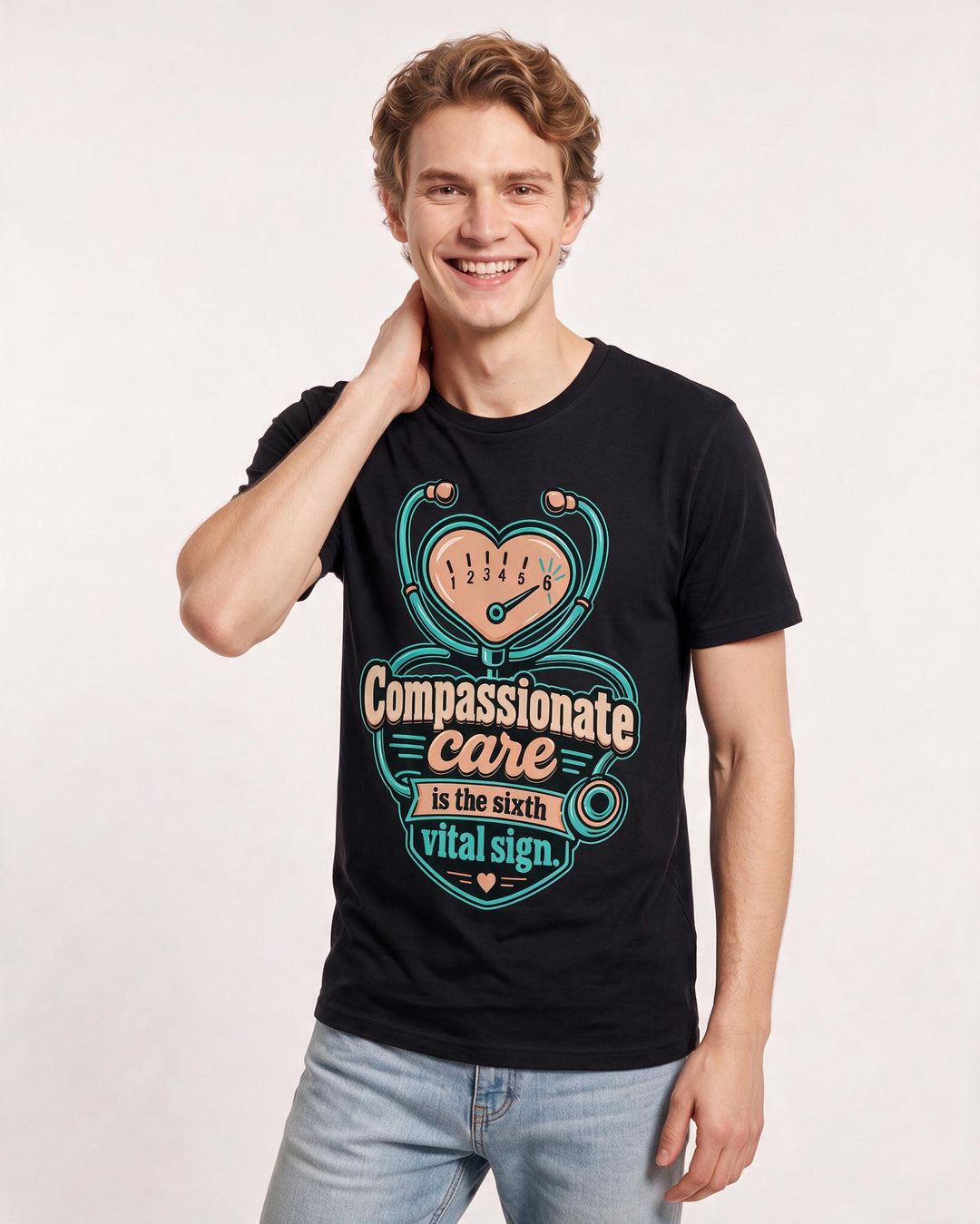 Nurse Black T-Shirt for Men – Nursing Life Graphic Tee product image 1