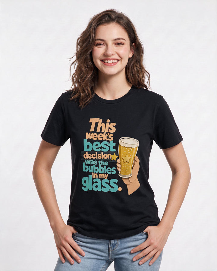 Beer Black T-Shirt for Women – Everyday Expression Graphic Tee product image 1