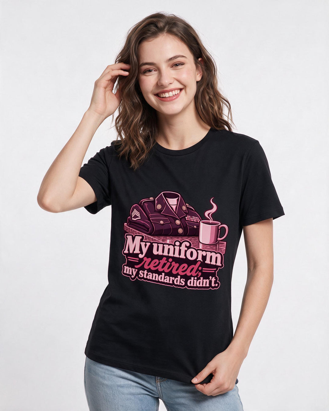Veteran Black T-Shirt for Women – Everyday Expression Graphic Tee product image 1