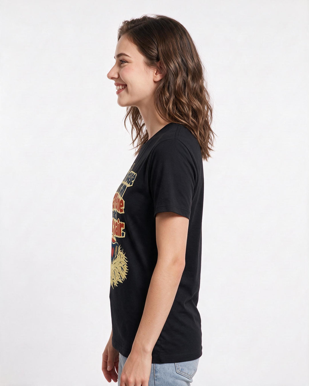 Cat Lover Black T-Shirt for Women – Everyday Expression Graphic Tee product image 2