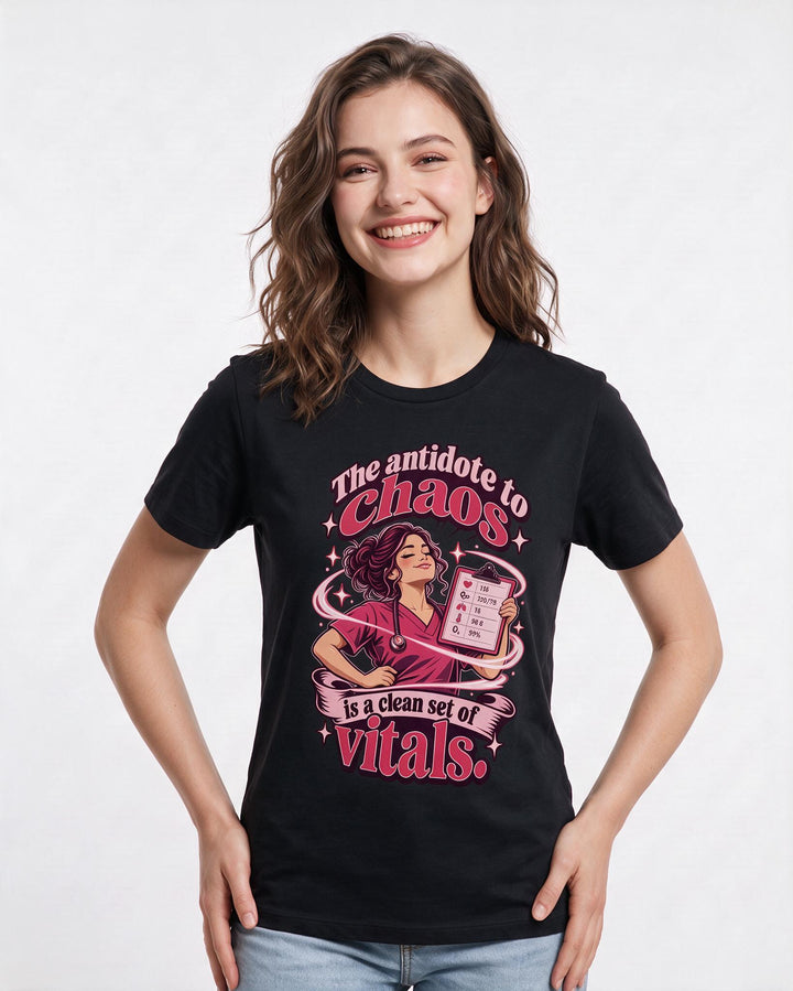 Nurse Black T-Shirt for Women – Nursing Life Graphic Tee product image 1