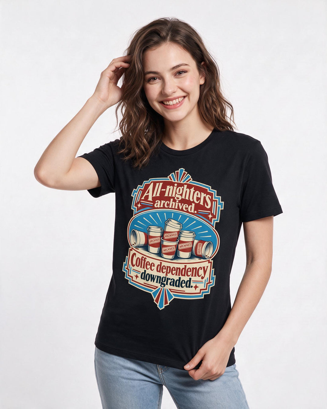 Graduation Black T-Shirt for Women – Everyday Expression Graphic Tee product image 1