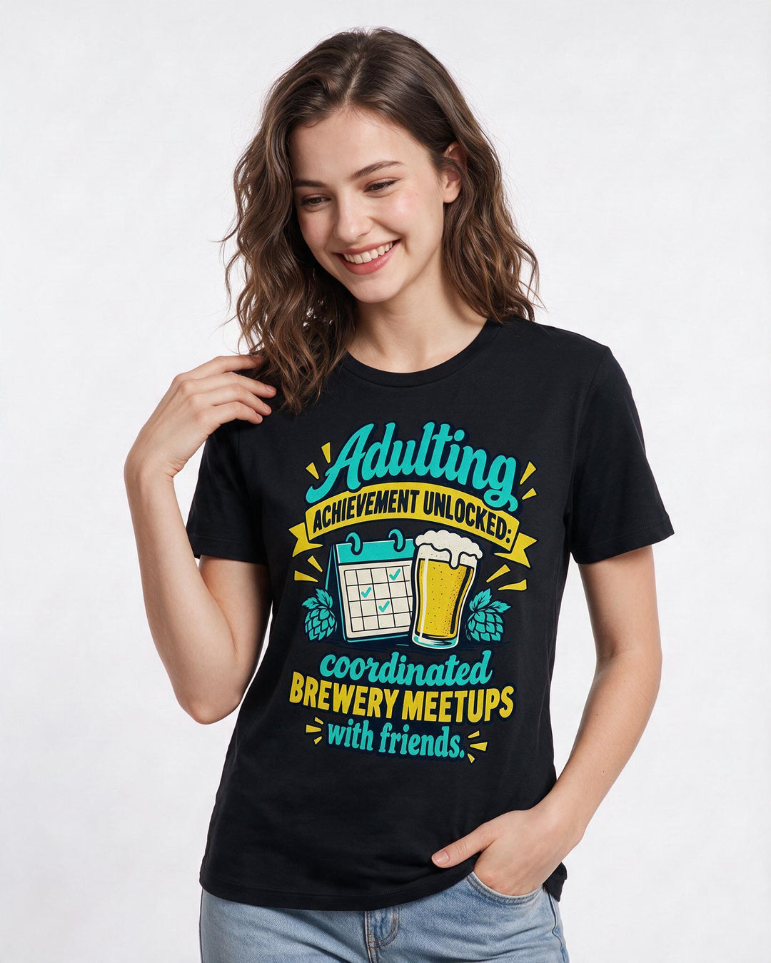 Beer Black T-Shirt for Women – Everyday Expression Graphic Tee product image 1