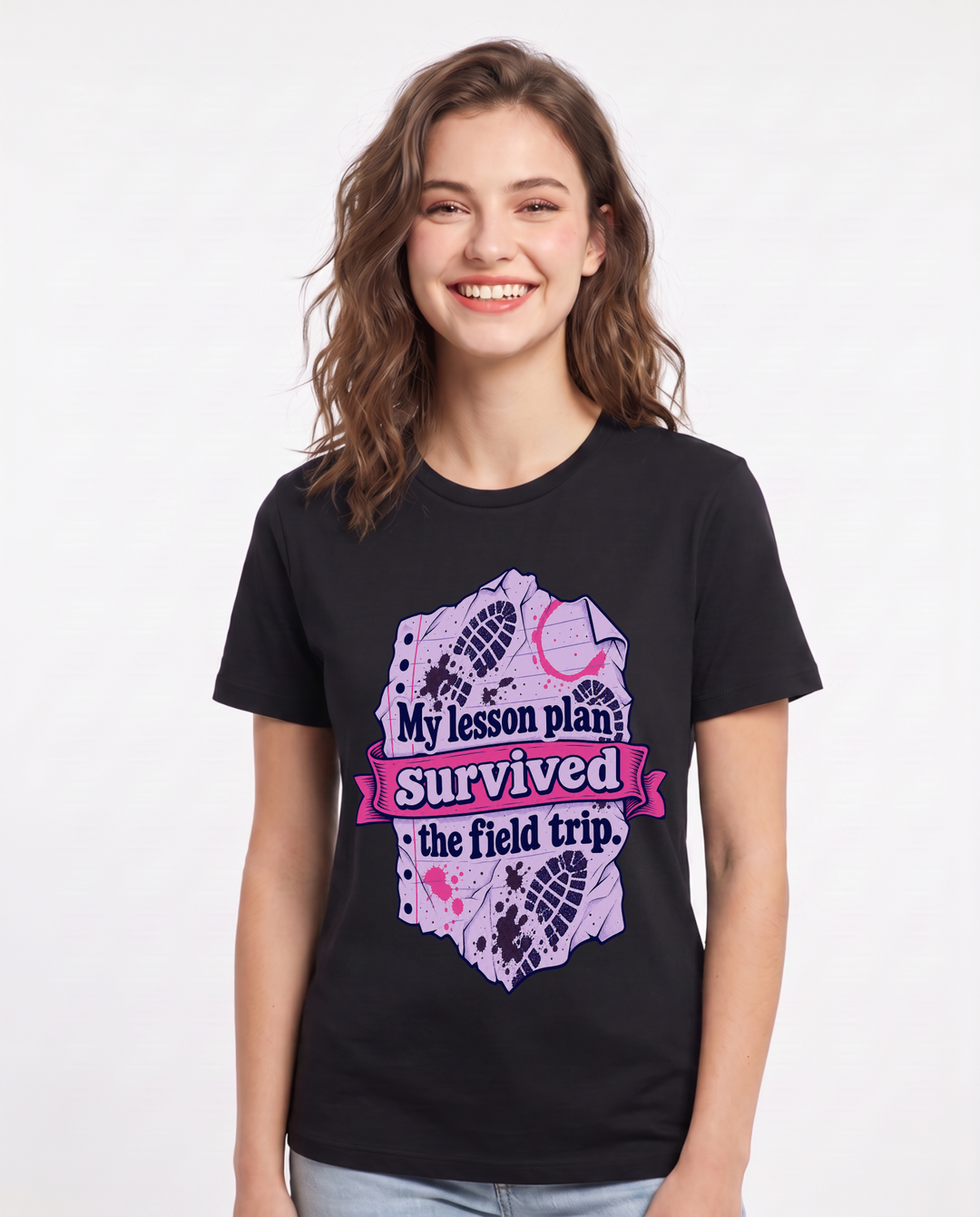 Teacher Black T-Shirt for Women – Everyday Expression Graphic Tee product image 3