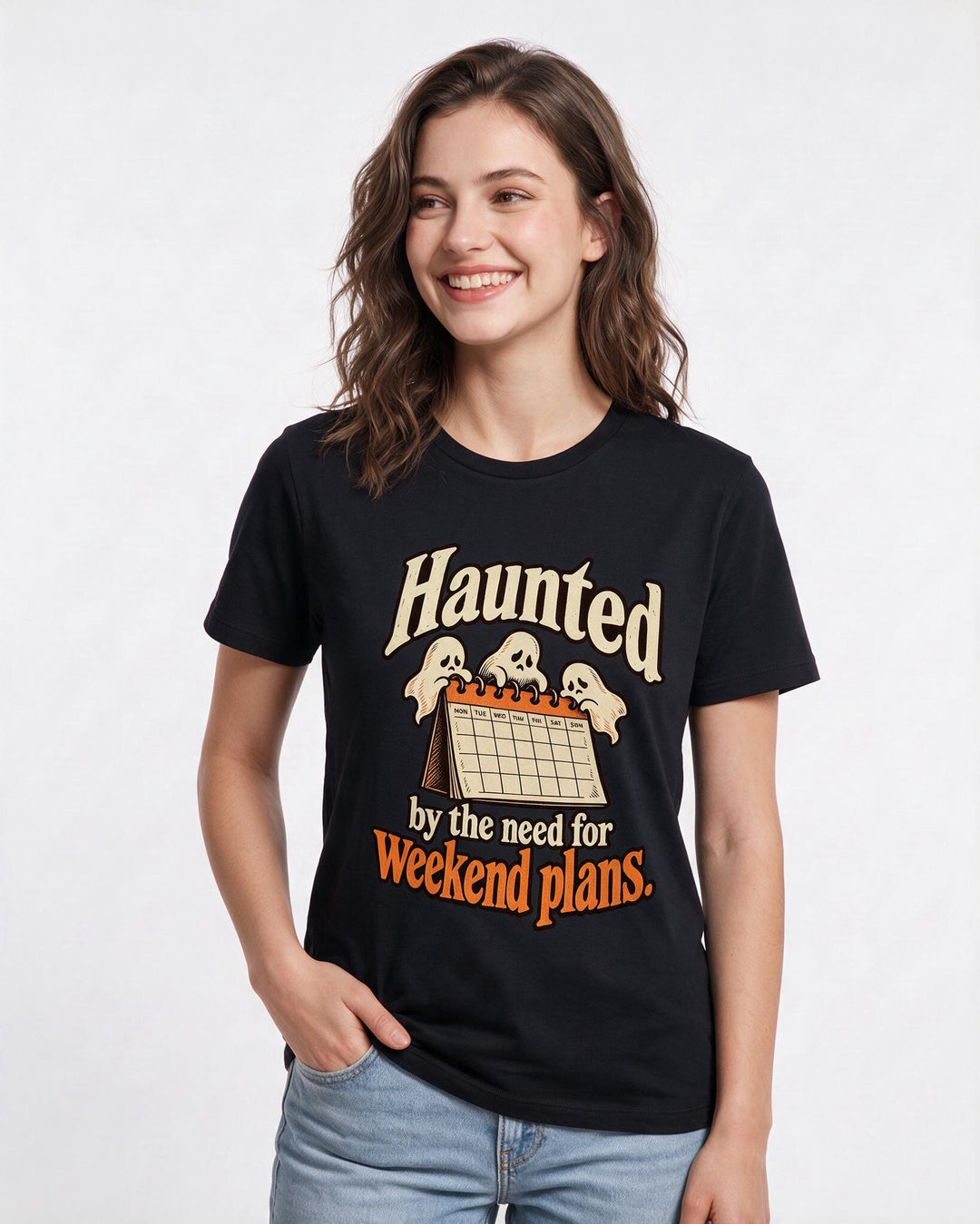 Halloween Black T-Shirt for Women – Halloween Theme Graphic Tee product image 1