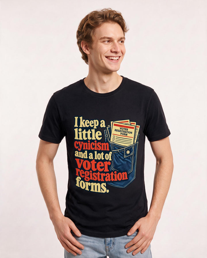 Political Statement Black T-Shirt for Men – Everyday Expression Graphic Tee product image 1