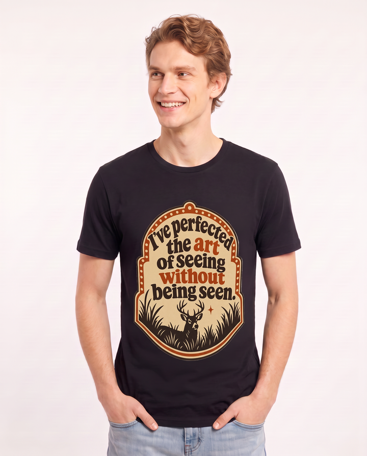 Hunting Men's Black T-Shirt - I've perfected the art of seeing without product image 3