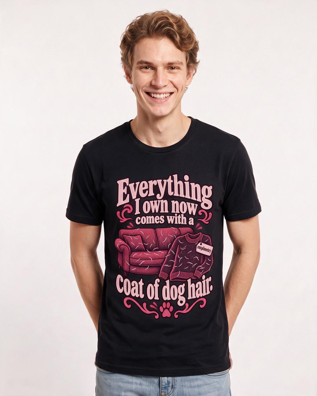 Cat Lover Black T-Shirt for Men – Everyday Expression Graphic Tee product image 1