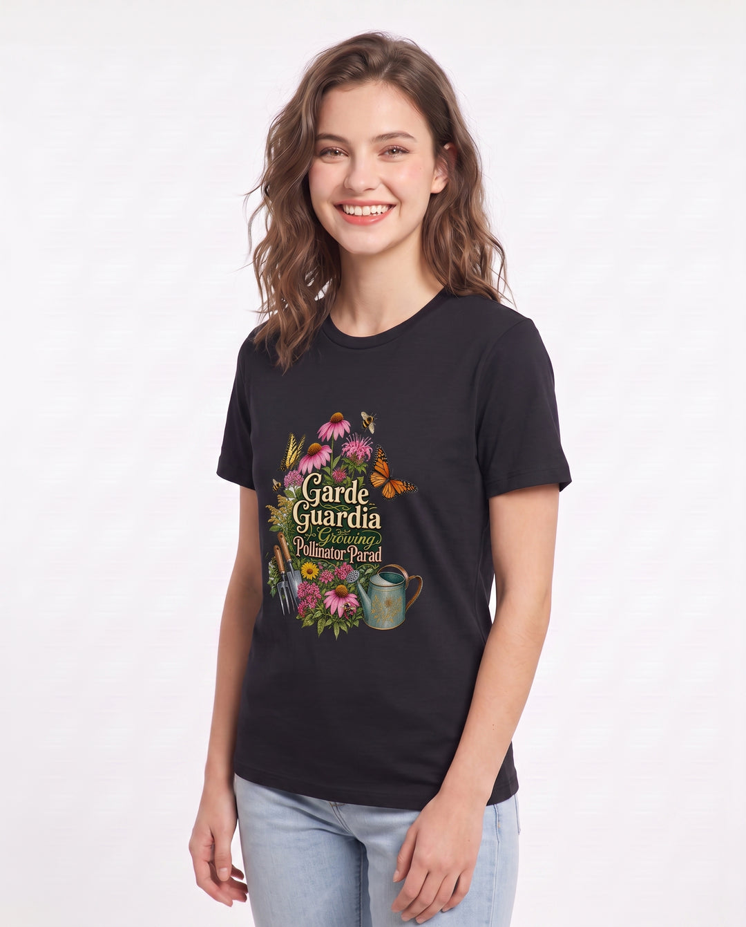 Garden Guardian: Growing Pollinator Paradise Women's Black T-Shirt product image 3
