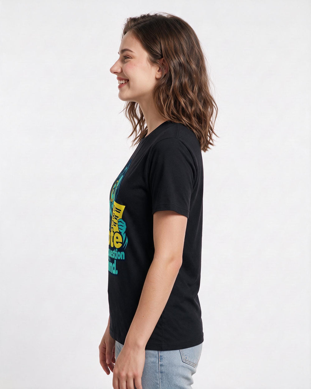 Political Statement Black T-Shirt for Women – Everyday Expression Graphic Tee product image 2