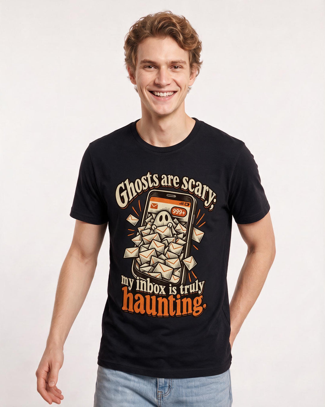 Halloween Black T-Shirt for Men – Halloween Theme Graphic Tee product image 1