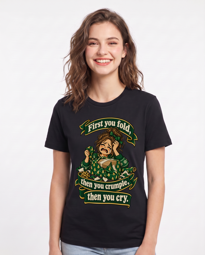 Christmas Black T-Shirt for Women – Holiday Theme Graphic Tee product image 3