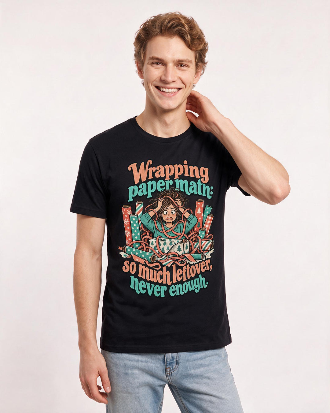 Christmas Black T-Shirt for Men – Holiday Theme Graphic Tee product image 1