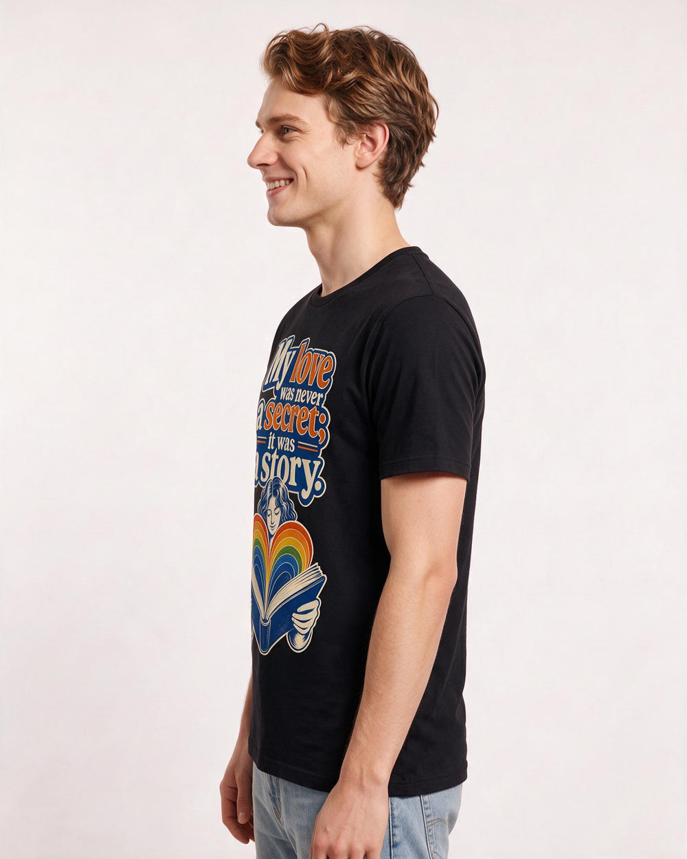 Pride Men's Black T-Shirt – My love was never a secret; it was a product image 2