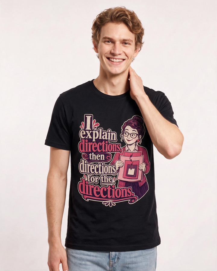 Teacher Black T-Shirt for Men – Everyday Expression Graphic Tee product image 1