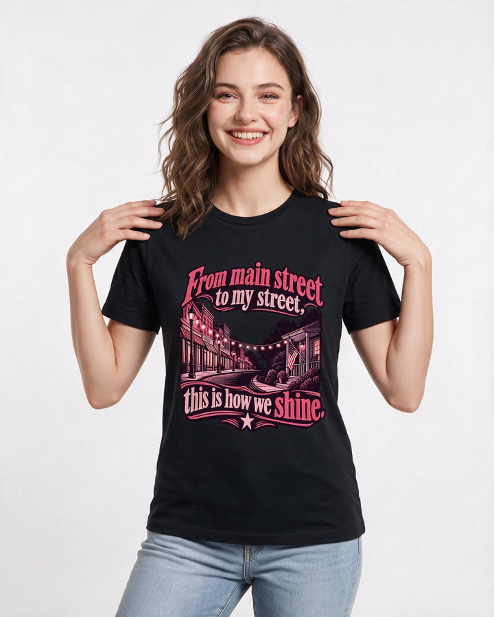 Patriotic Black T-Shirt for Women – Everyday Expression Graphic Tee product image 1