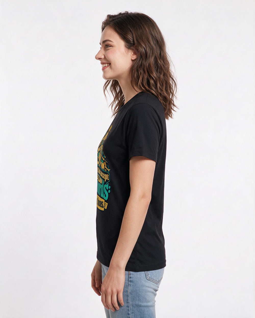 Christmas Black T-Shirt for Women – Holiday Theme Graphic Tee product image 2
