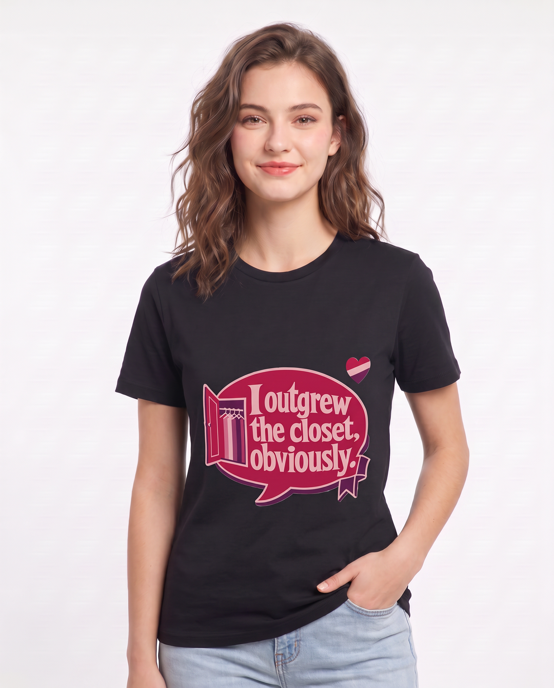 Graphic Women's Black T-Shirt - I outgrew the closet, obviously. product image 3