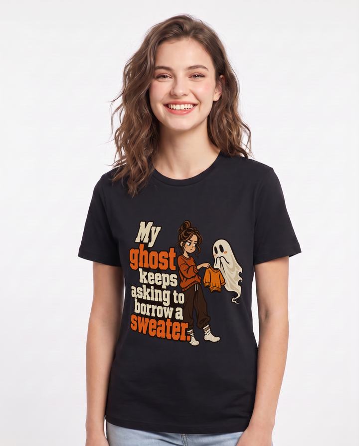 Halloween Black T-Shirt for Women – Halloween Theme Graphic Tee product image 3