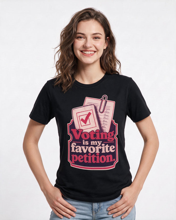 Political Statement Black T-Shirt for Women – Everyday Expression Graphic Tee product image 1