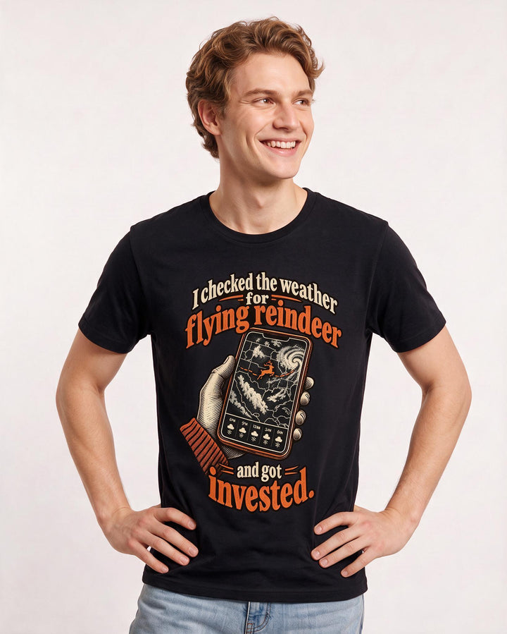 Christmas Black T-Shirt for Men – Holiday Theme Graphic Tee product image 1