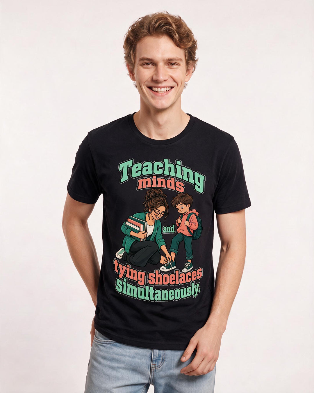 Teacher Black T-Shirt for Men – Everyday Expression Graphic Tee product image 1