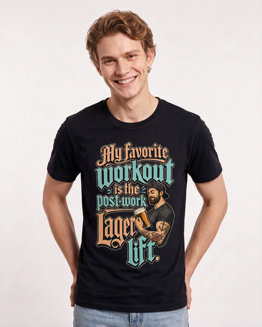 Beer Black T-Shirt for Men – Everyday Expression Graphic Tee product image 1