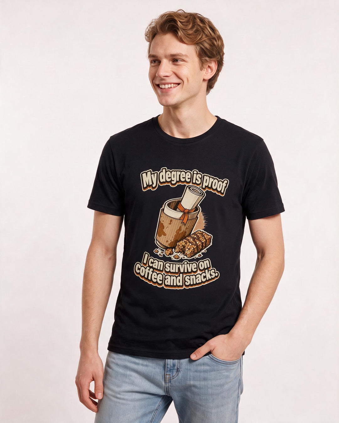Graduation Black T-Shirt for Men – Everyday Expression Graphic Tee product image 3