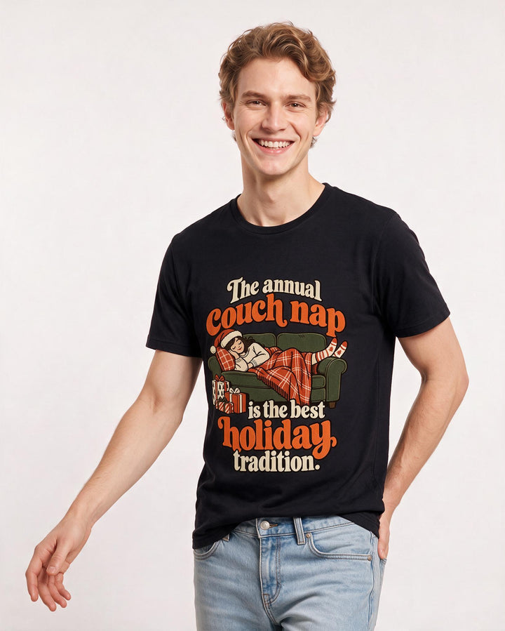 Christmas Black T-Shirt for Men – Holiday Theme Graphic Tee product image 1