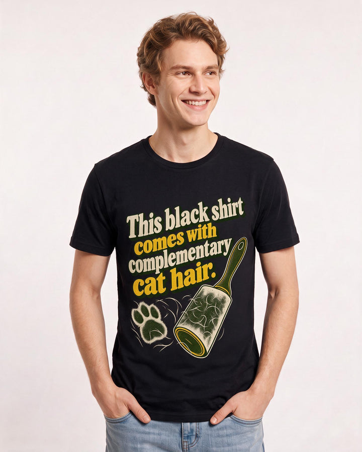 Cat Lover Black T-Shirt for Men – Everyday Expression Graphic Tee product image 1