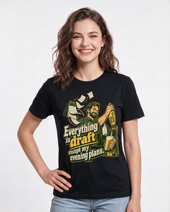 Beer Black T-Shirt for Women – Everyday Expression Graphic Tee product image 1