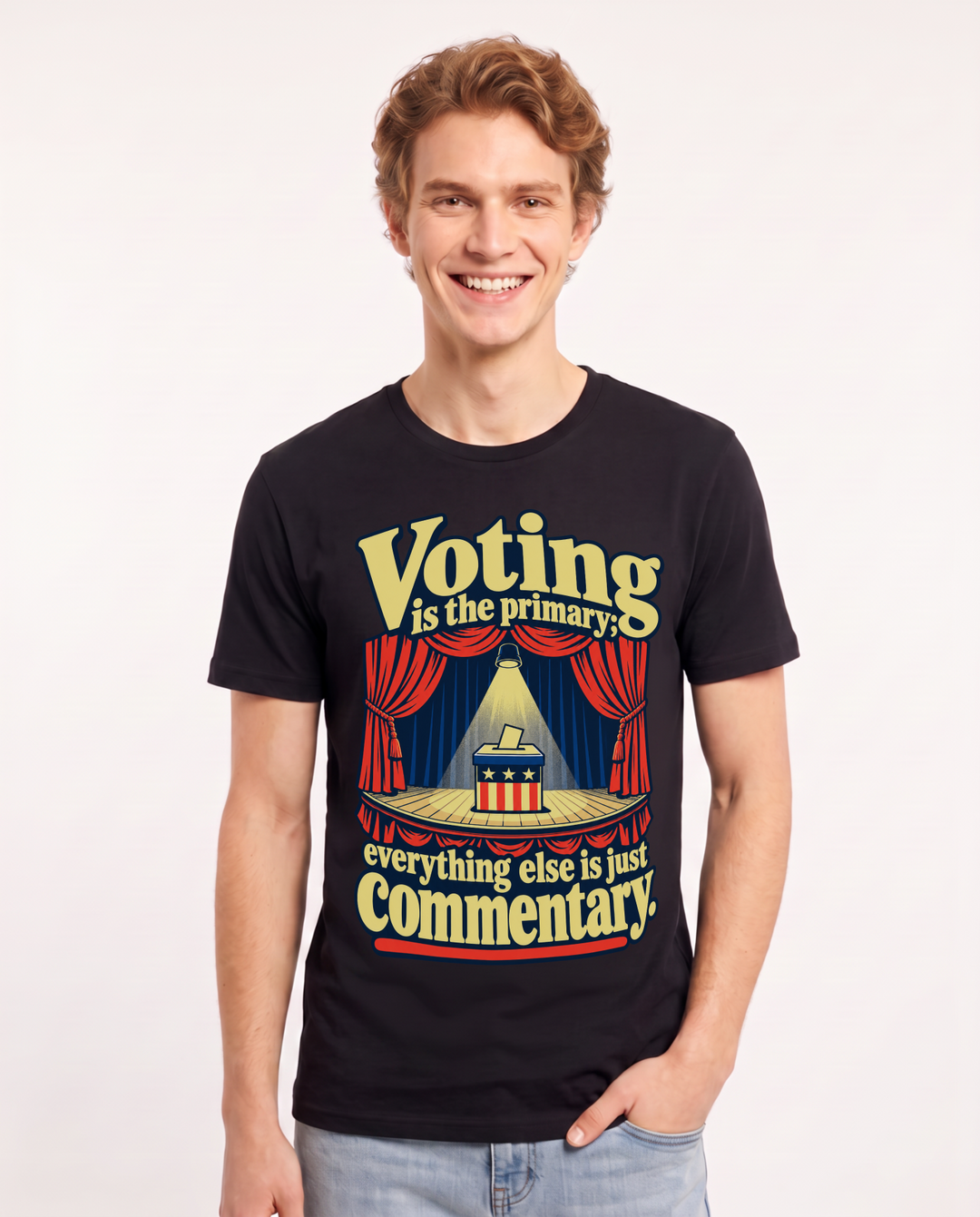 Political Statement Black T-Shirt for Men – Everyday Expression Graphic Tee product image 3