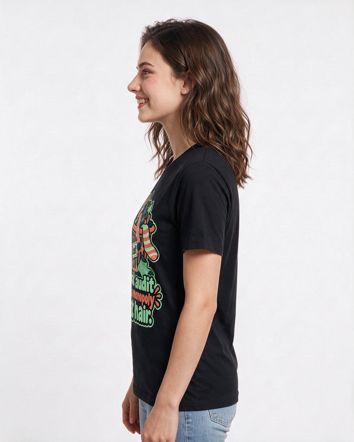 Cat Lover Black T-Shirt for Women – Everyday Expression Graphic Tee product image 2