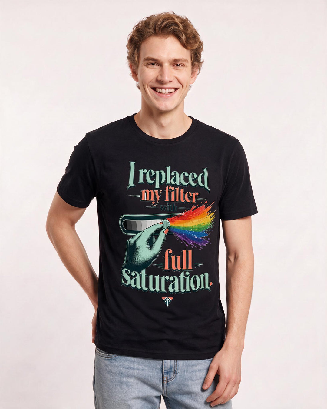 Pride Men's Black T-Shirt – I replaced my filter with full product image 3