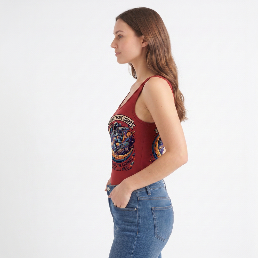 Round Neck Sleeveless Round-Neck Tank Bodysuit mockup 2