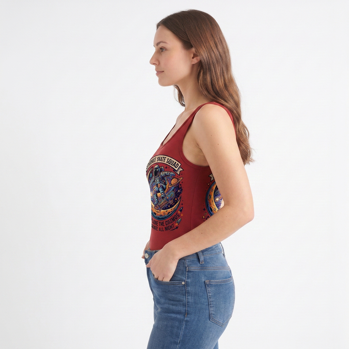 Round Neck Sleeveless Round-Neck Tank Bodysuit mockup 2