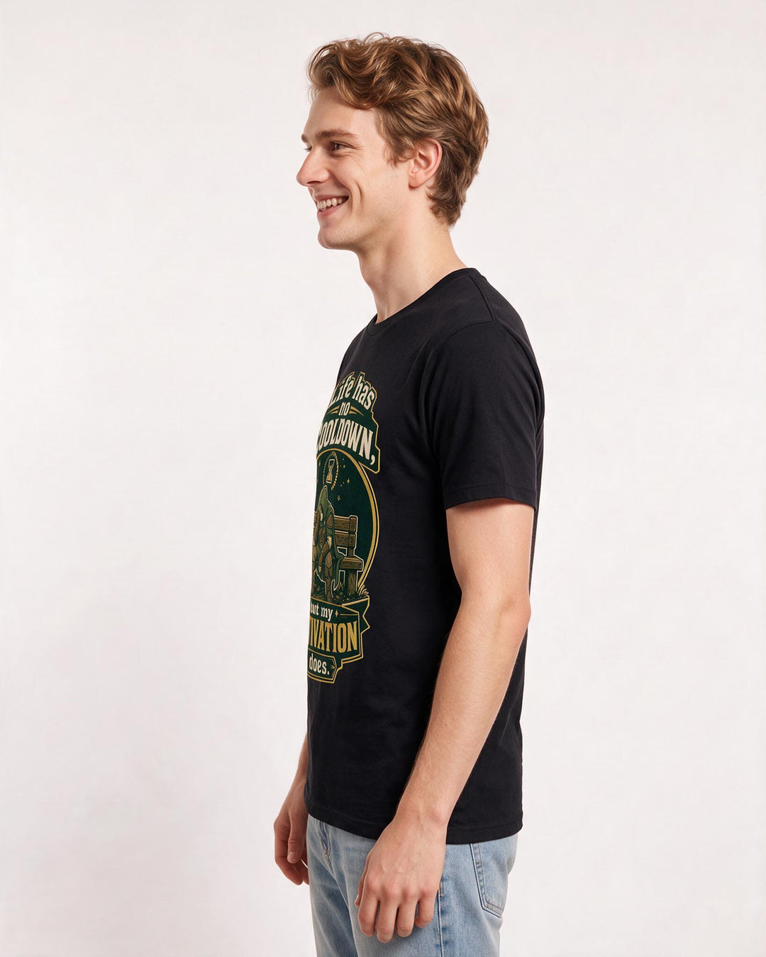 Gaming Men's Black T-Shirt – Life has no cooldown, but my motivation does. product image 2