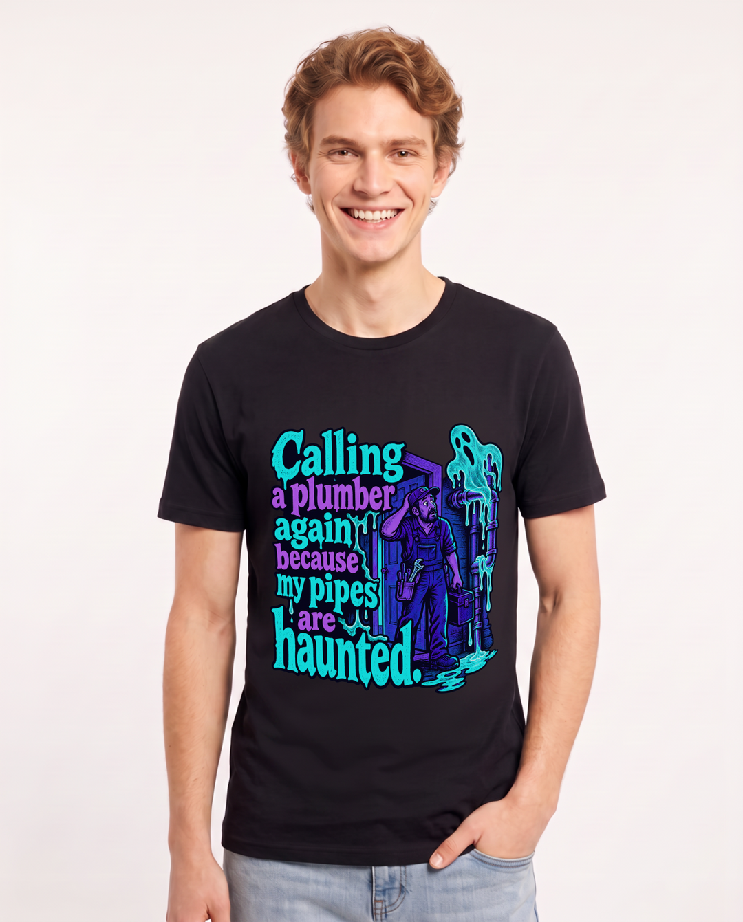 Halloween Black T-Shirt for Men – Halloween Theme Graphic Tee product image 3
