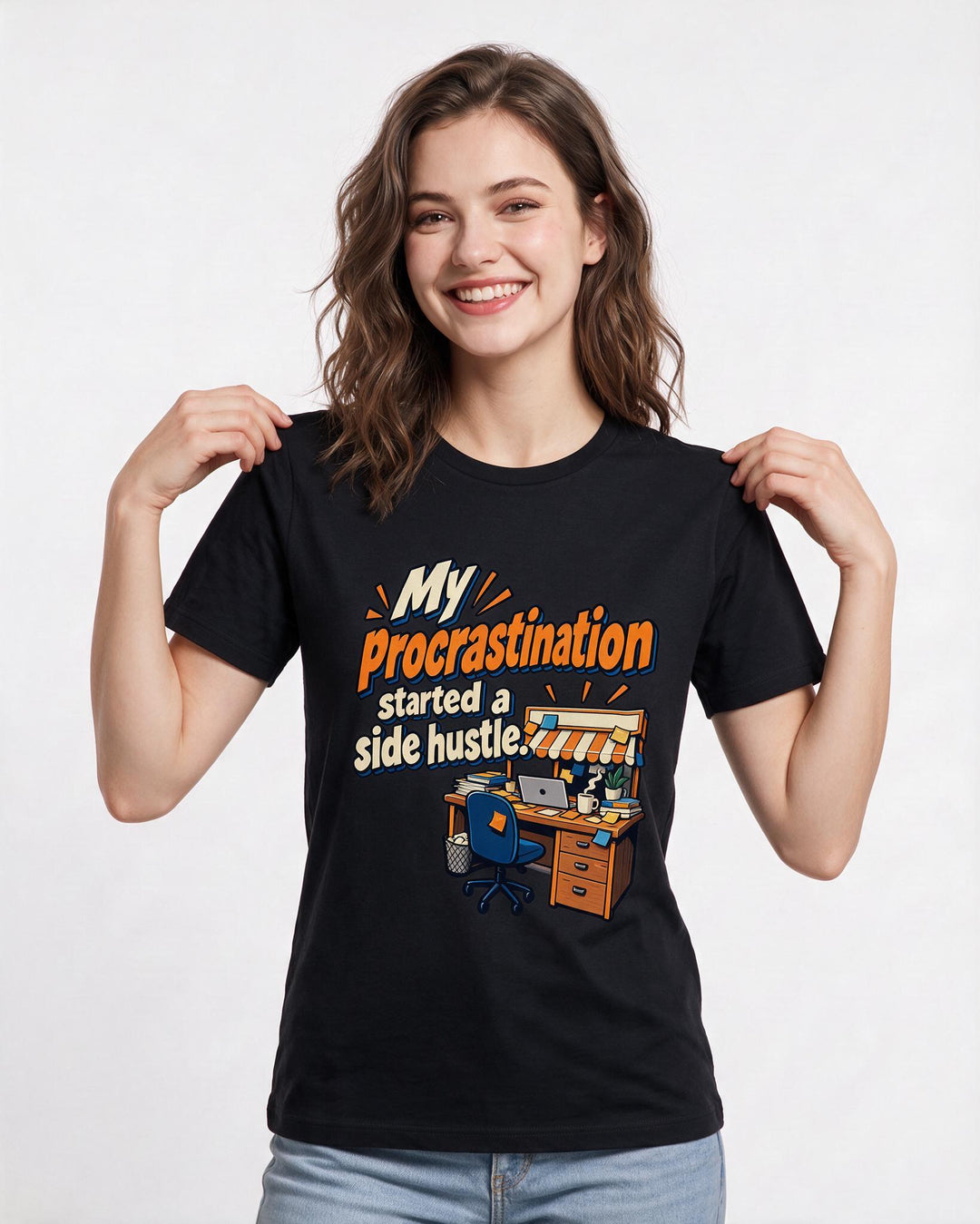 Meme Black T-Shirt for Women – Everyday Expression Graphic Tee product image 1