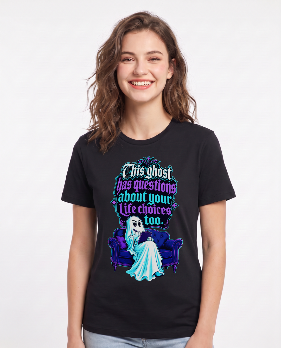 Halloween Black T-Shirt for Women – Halloween Theme Graphic Tee product image 3
