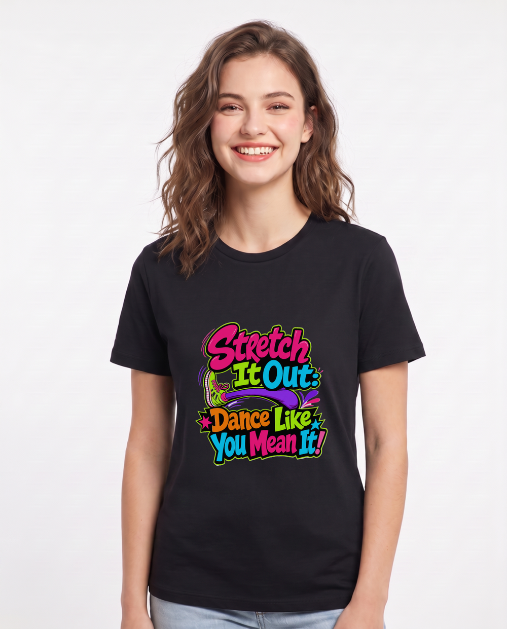 Stretch It Out: Dance Like You Mean It! Women's Black T-Shirt product image 2