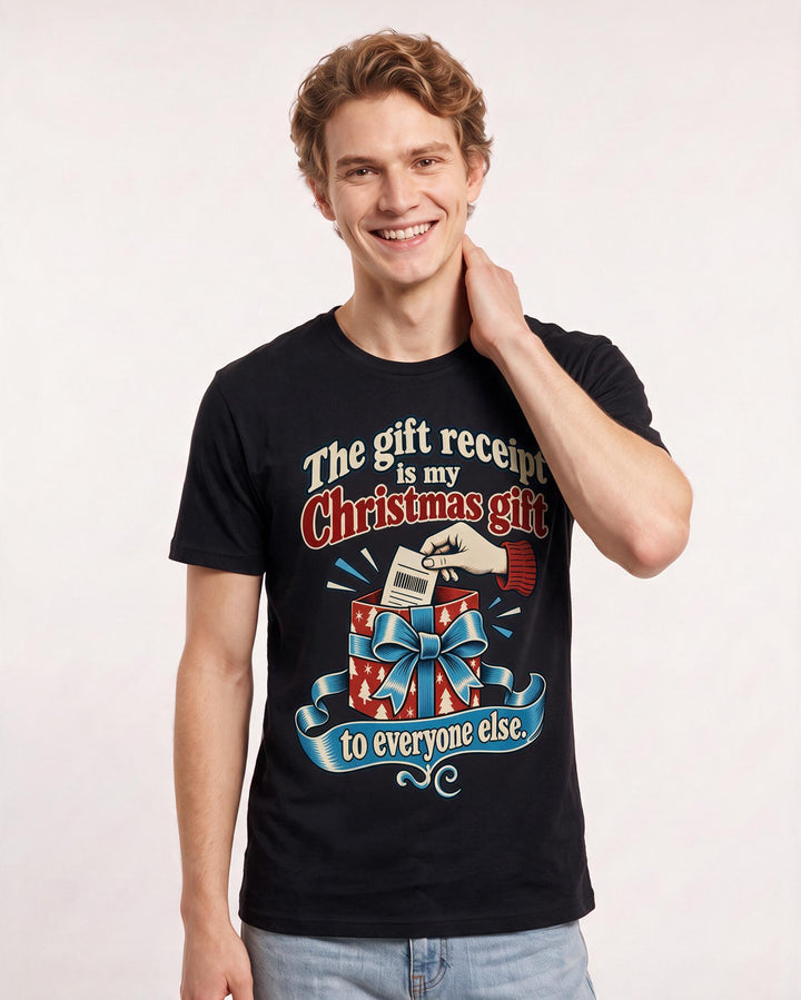 Christmas Black T-Shirt for Men – Holiday Theme Graphic Tee product image 1