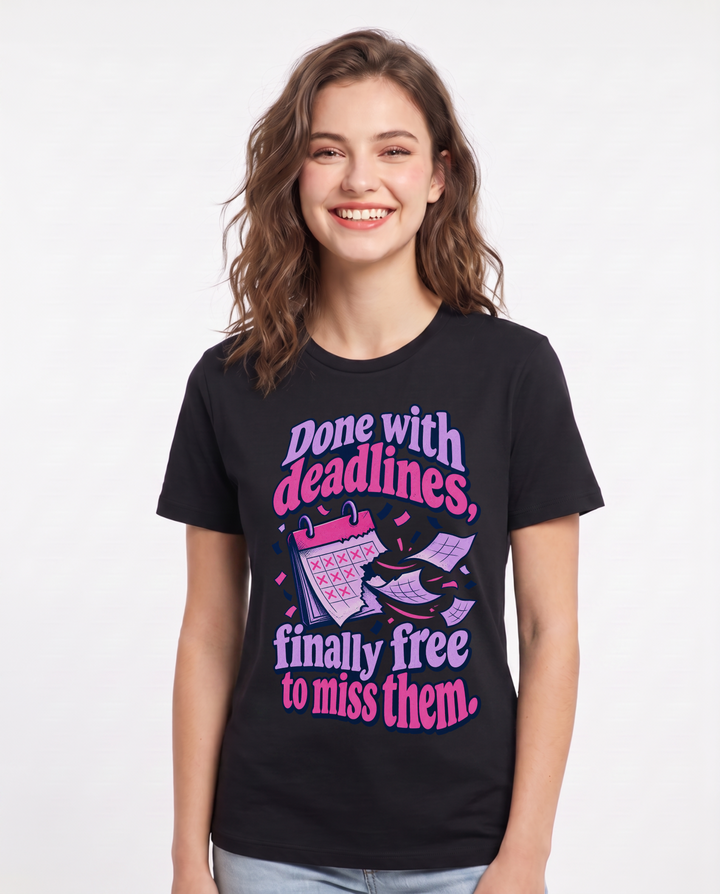 Graduation Black T-Shirt for Women – Everyday Expression Graphic Tee product image 3