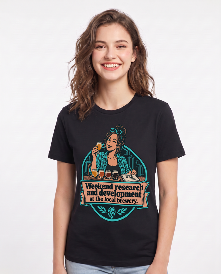 Beer Black T-Shirt for Women – Everyday Expression Graphic Tee product image 3