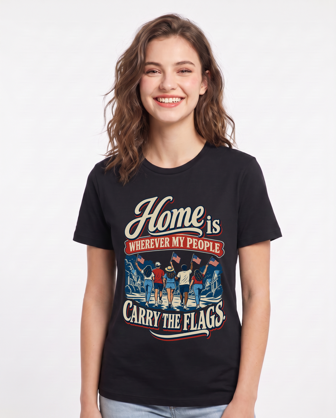 Patriotic Black T-Shirt for Women – Everyday Expression Graphic Tee product image 3