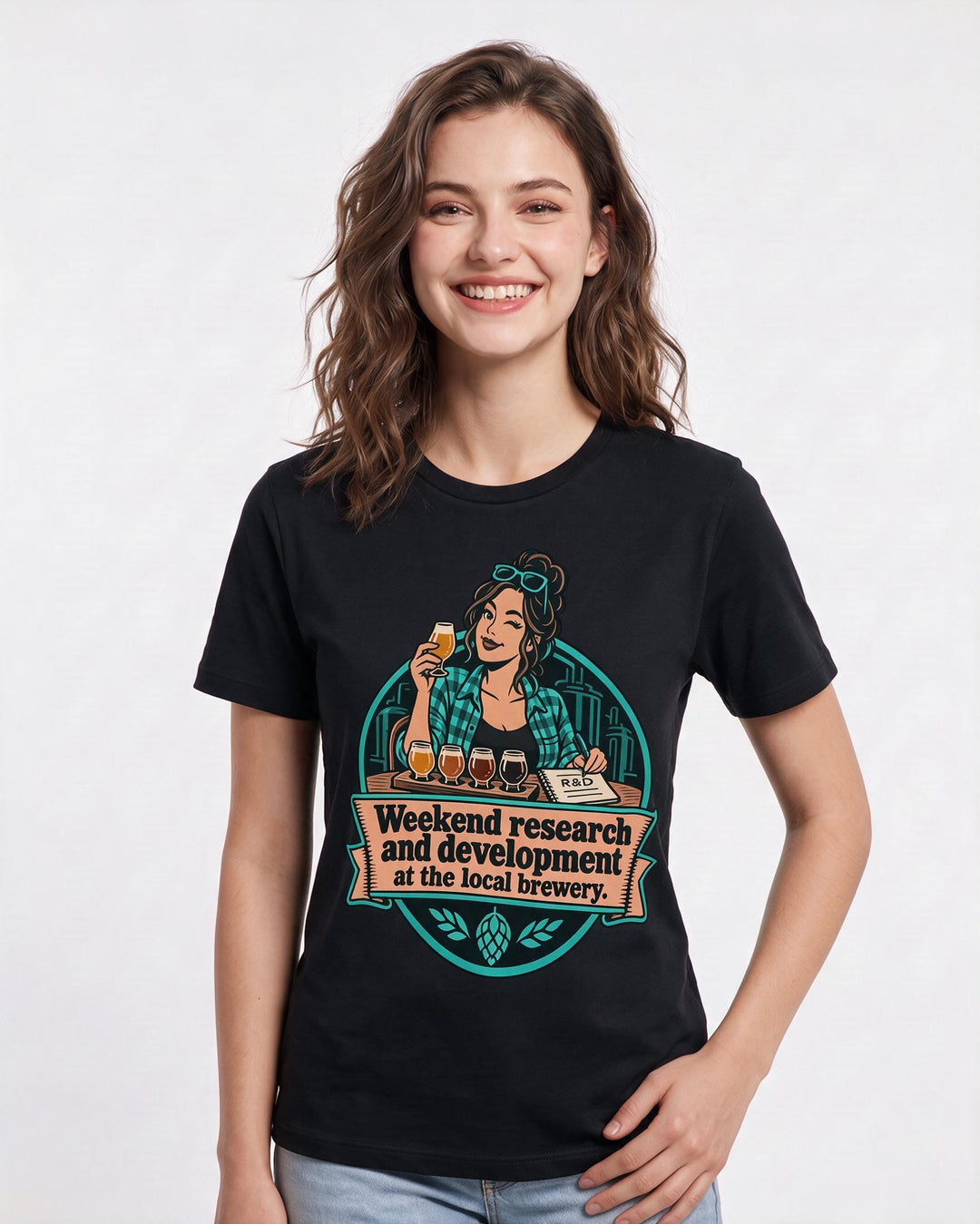 Beer Black T-Shirt for Women – Everyday Expression Graphic Tee product image 1
