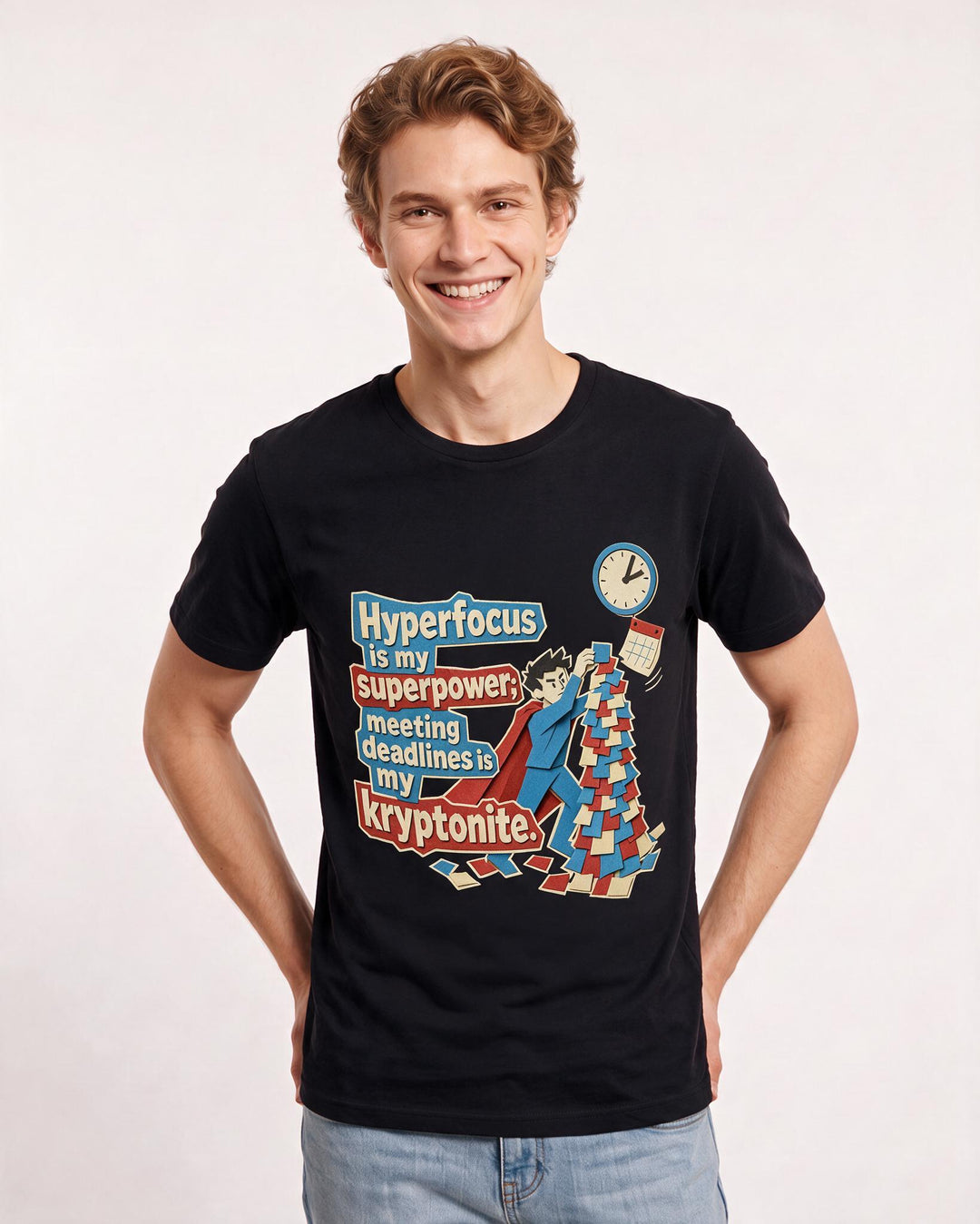 Neurodiversity Black T-Shirt for Men – Everyday Expression Graphic Tee product image 3