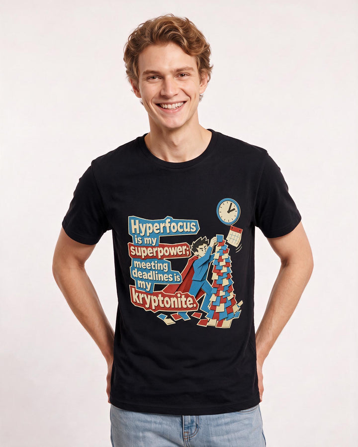 Neurodiversity Black T-Shirt for Men – Everyday Expression Graphic Tee product image 3