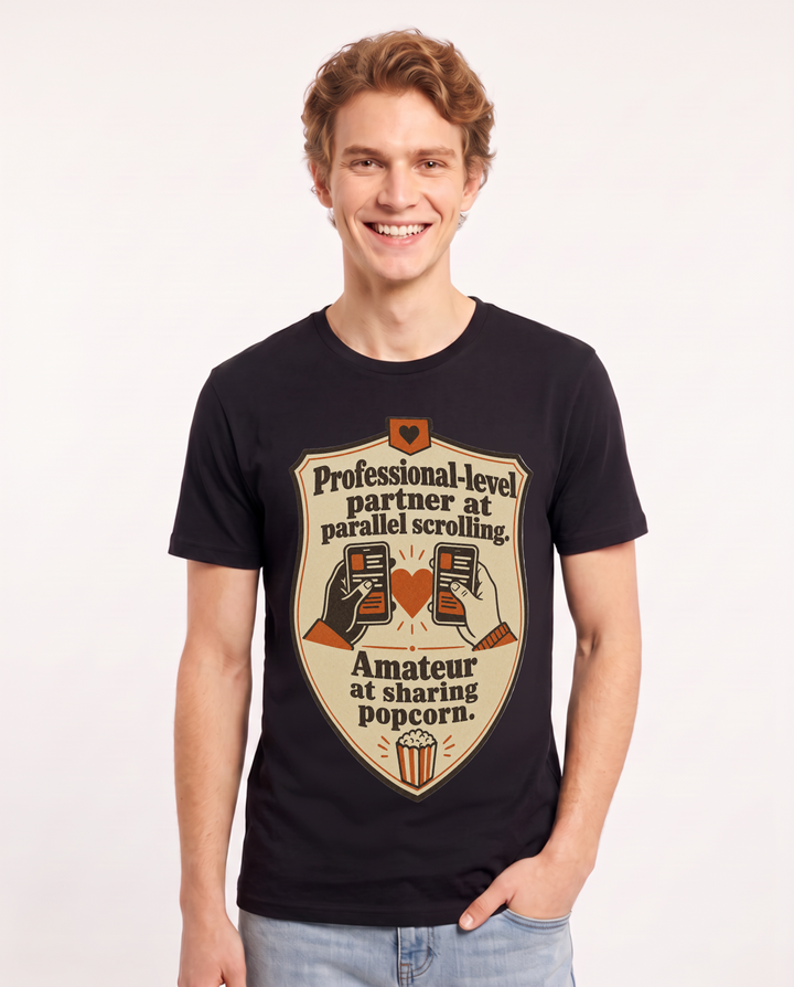 Couples Men's Black T-Shirt - Professional-level partner at parallel product image 1